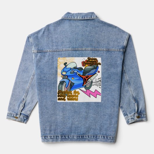Minimal Bike Art Graphic  Denim Jacket デニムジャケット (裏面)