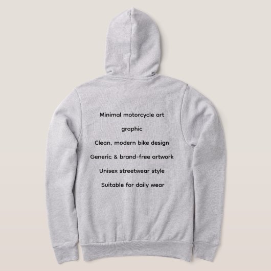 Minimal Bike Art Graphic – Modern Motorcycle パーカ (レイダウン裏面)