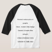 Minimal Bike Art Graphic – Modern Motorcycle Tシャツ (レイダウン裏面)