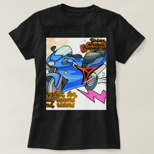 Minimal Bike Art Graphic – Modern Motorcycle Tシャツ (デザイン正面)