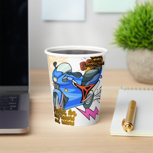 Minimal Bike Art Graphic –Motorcycle Party 紙コップ (インサイチュ)