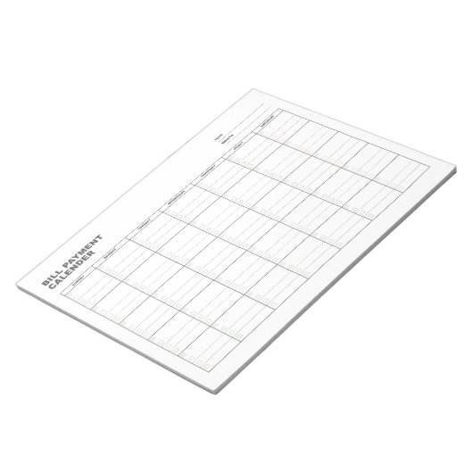 Minimal Bill Payment Calendar ノートパッド (アングル)