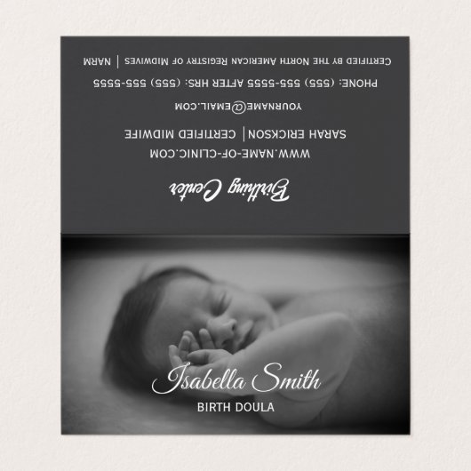 Minimal Birth Doula Newborn Care Design 名刺 (外部フラット)