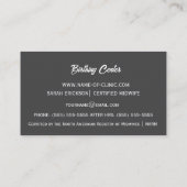 Minimal Birth Doula Newborn Care Design 名刺 (裏面)