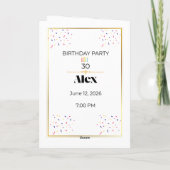 Minimal Birthday Invitation with Candles | エレガント カード (裏面)