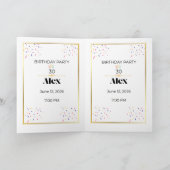 Minimal Birthday Invitation with Candles | エレガント カード (内部)