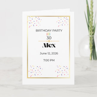 Minimal Birthday Invitation with Candles | Elegant カード
