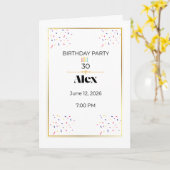 Minimal Birthday Invitation with Candles | Elegant カード (黄色い花)
