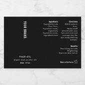 Minimal Black 2oz Dropper Bottle Waterproof Label フードラベル (シングルラベル)