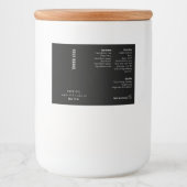 Minimal Black 2oz Dropper Bottle Waterproof Label フードラベル (正面)