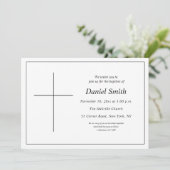 Minimal Black and White Christian Adult Baptism 招待状 (スタンド正面)