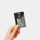 Minimal Black and White Corporate Photo ID バッジ (手持ち)