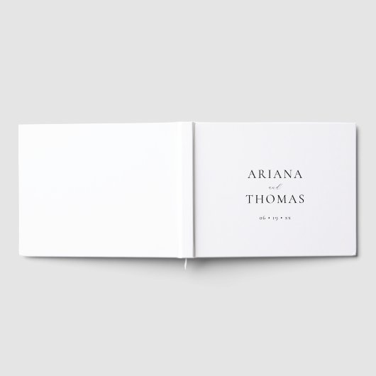 Minimal Black and White Custom Wedding ゲストブック (全面)