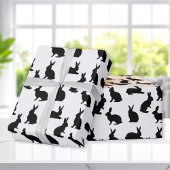 Minimal Black And White Easter Bunny Pattern ラッピングペーパー