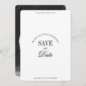 Minimal Black and White Elegant Save the Date Card セーブザデート (正面/裏面)