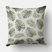 Minimal Black and White  Monstera Palm Leaves クッション (裏面)