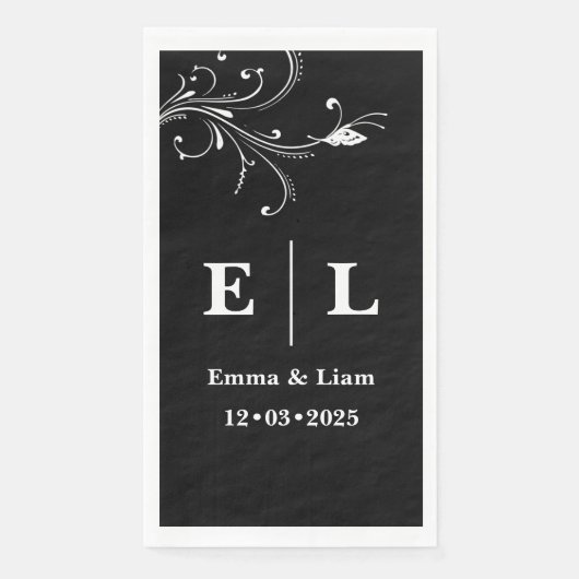 Minimal Black and White Personalized Wedding  (正面)