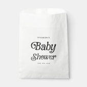 Minimal Black and White Retro Baby Shower フェイバーバッグ (正面)