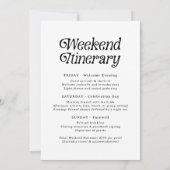 Minimal Black and White Retro Bachelorette Weekend 招待状 (裏面)