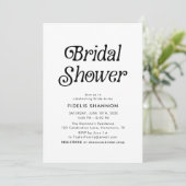 Minimal Black and White Retro Bridal Shower 招待状 (スタンド正面)