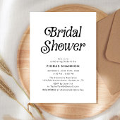Minimal Black and White Retro Bridal Shower 招待状