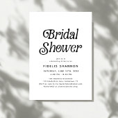 Minimal Black and White Retro Bridal Shower 招待状