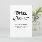Minimal Black and White Retro Bridal Shower 招待状 (スタンド正面)