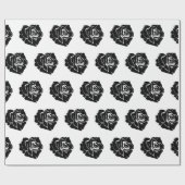 Minimal Black and White Rose Pattern ラッピングペーパー (フラット)