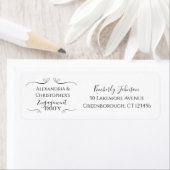 Minimal Black and White Script Engagement Party ラベル (インサイチュ)