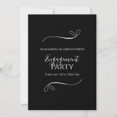Minimal Black and White Script Engagement Party 招待状 (裏面)