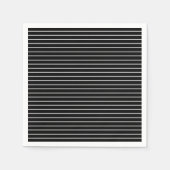 Minimal Black and White Stripes スタンダードカクテルナプキン (正面)