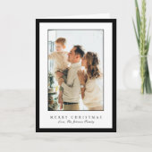 Minimal Black Border Photo Elegant Christmas シーズンカード (正面)