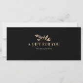 Minimal Black Botanical Business Gift Certificates (正面)
