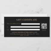 Minimal Black Botanical QR Code Gift Certificates (裏面)