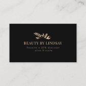 Minimal Black Botanical Salon Loyalty 名刺 (正面)