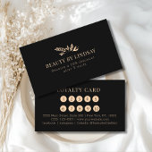 Minimal Black Botanical Salon Loyalty 名刺