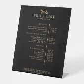 Minimal Black Botanical Salon Price List 台座サイン (正面)