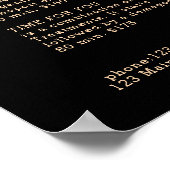 Minimal Black Botanical Salon Price List Poster ポスター (角)