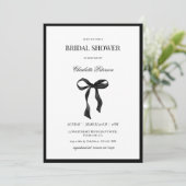Minimal Black Bow Bridal Shower Invitation 招待状 (スタンド正面)