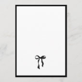 Minimal Black Bow Bridal Shower Invitation 招待状 (裏面)