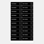 Minimal Black Candle Jar Thin Vertical Waterproof ラベル (シート)