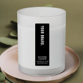 Minimal Black Candle Jar Thin Vertical Waterproof ラベル