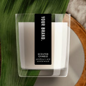 Minimal Black Candle Jar Thin Vertical Waterproof ラベル
