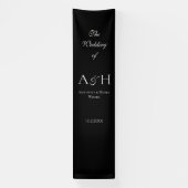 Minimal Black Fabric Wedding Welcome Banner 横断幕 (縦)