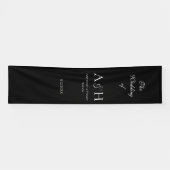 Minimal Black Fabric Wedding Welcome Banner 横断幕 (横)