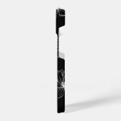 Minimal Black Floral Line Art iPhoneケース (左側面)