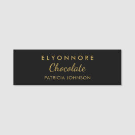 Minimal Black Gold Custom Staff 名札