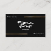 Minimal Black & Gold Trendy Fitness Trainer Logo 名刺 (正面)