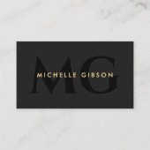 Minimal Black Initials Consulting Professional 名刺 (正面)