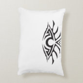 Minimal Black Ink Tattoo Style Artwork アクセントクッション (裏面(縦))
